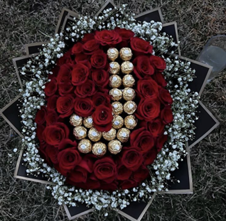 Red Roses with Gyp + Special Character by Petal Craft
